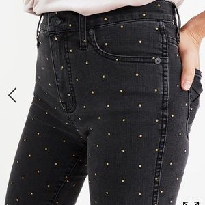 Madewell high rise skinny jeans gold dot